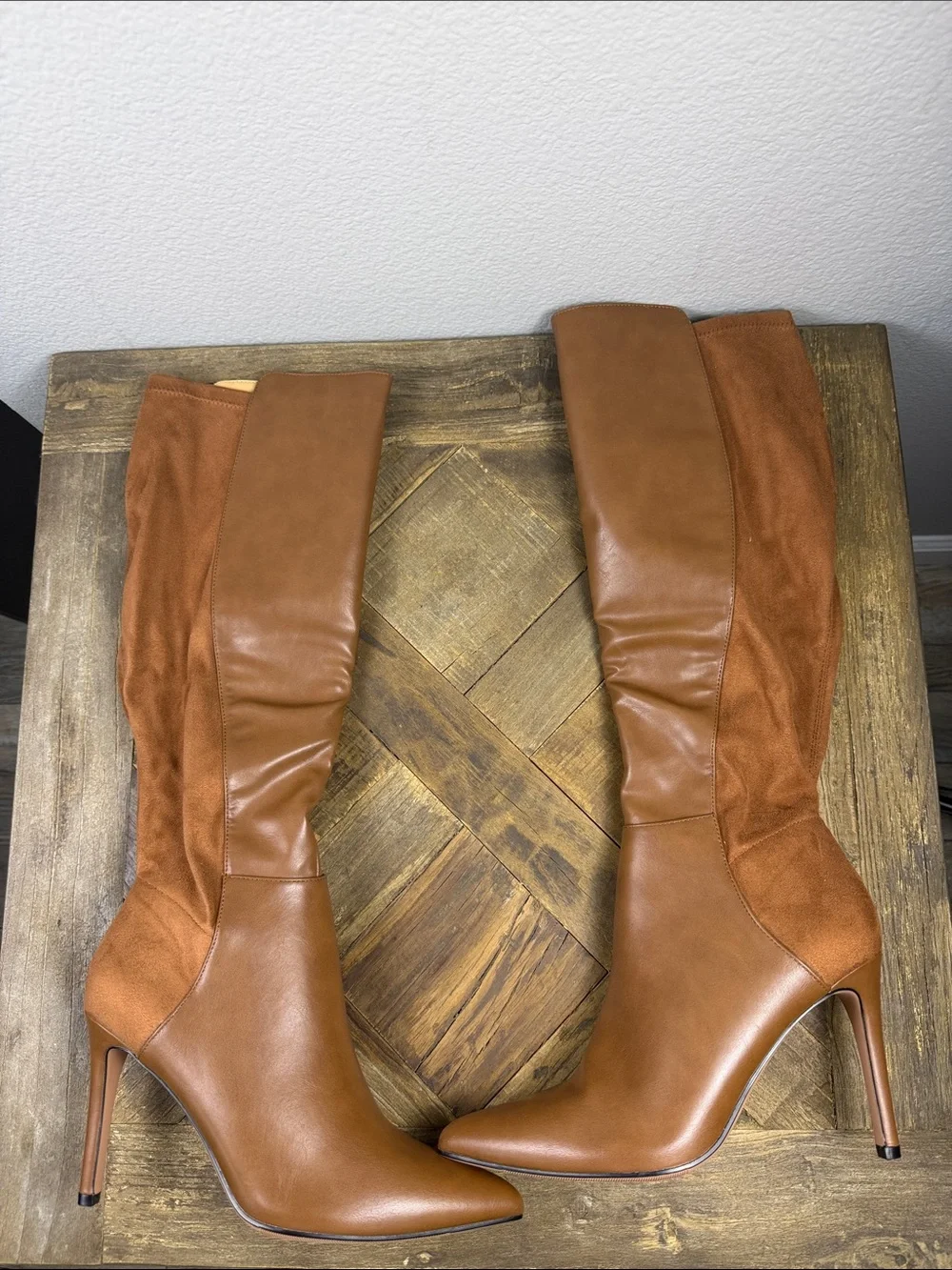 Size 10 Women's Cognac Over-the-Knee Stiletto Boots (45)
